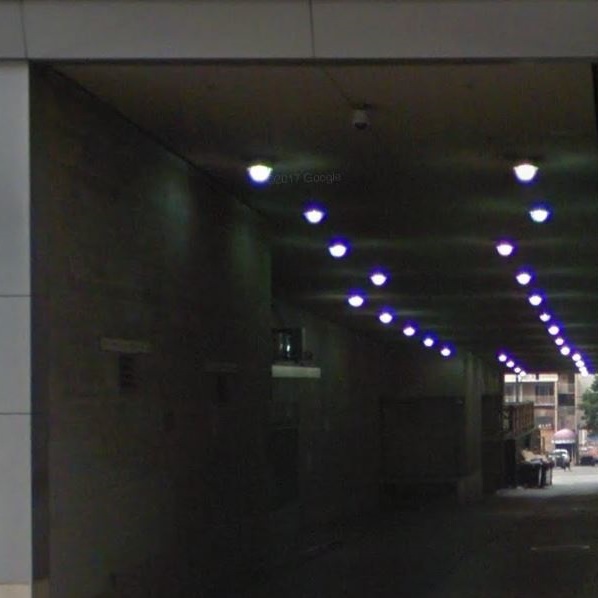 Dark Parking Garage Alley Before LED Lighting Upgrade